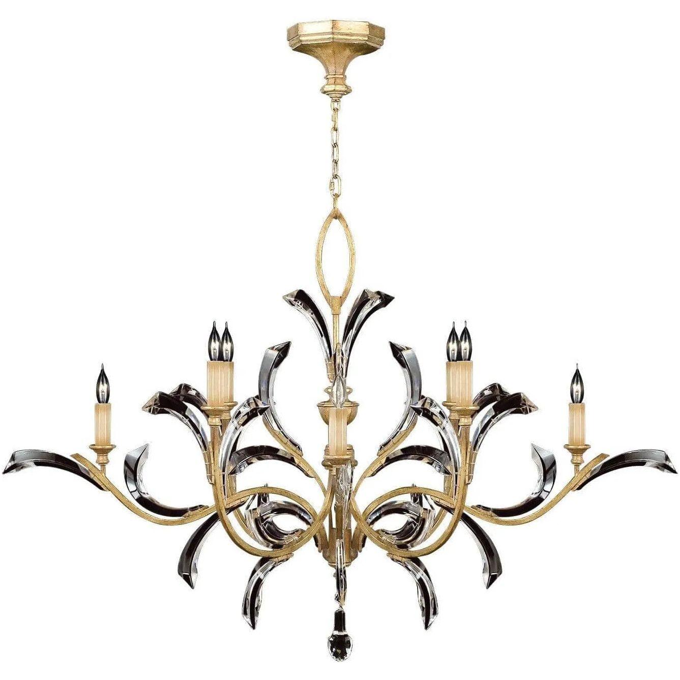 Fine Art Handcrafted Lighting - Beveled Arcs 57-Inch Eight Light Chandelier - 761640ST - Canada Light Shop