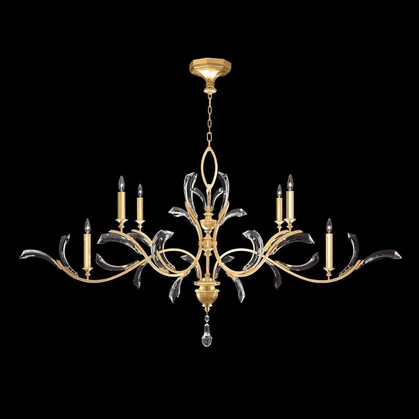 Fine Art Handcrafted Lighting - Beveled Arcs 74-Inch Six Light Chandelier - 700840-SF3 - Canada Light Shop