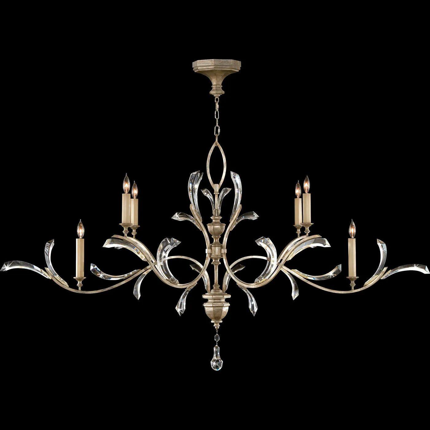 Fine Art Handcrafted Lighting - Beveled Arcs 74-Inch Six Light Chandelier - 700840-SF3 - Canada Light Shop