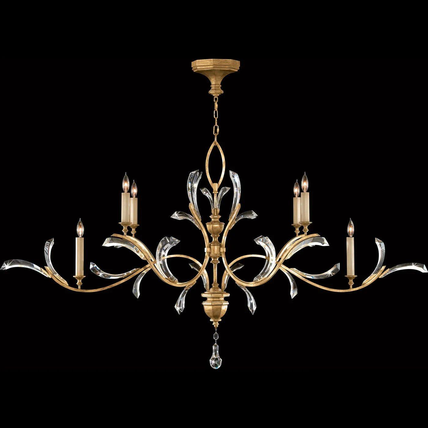 Fine Art Handcrafted Lighting - Beveled Arcs 74-Inch Six Light Chandelier - 700840-SF3 - Canada Light Shop