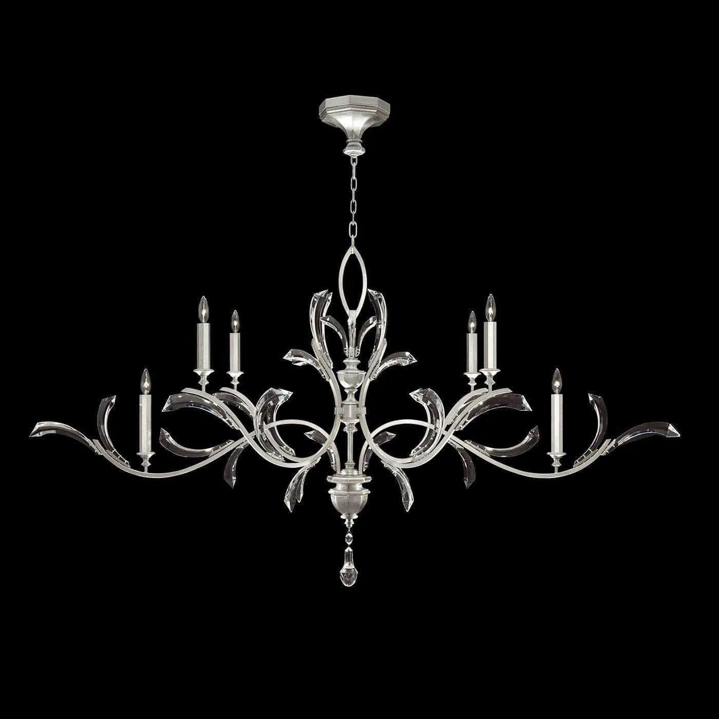 Fine Art Handcrafted Lighting - Beveled Arcs 74-Inch Six Light Chandelier - 700840-SF4 - Canada Light Shop