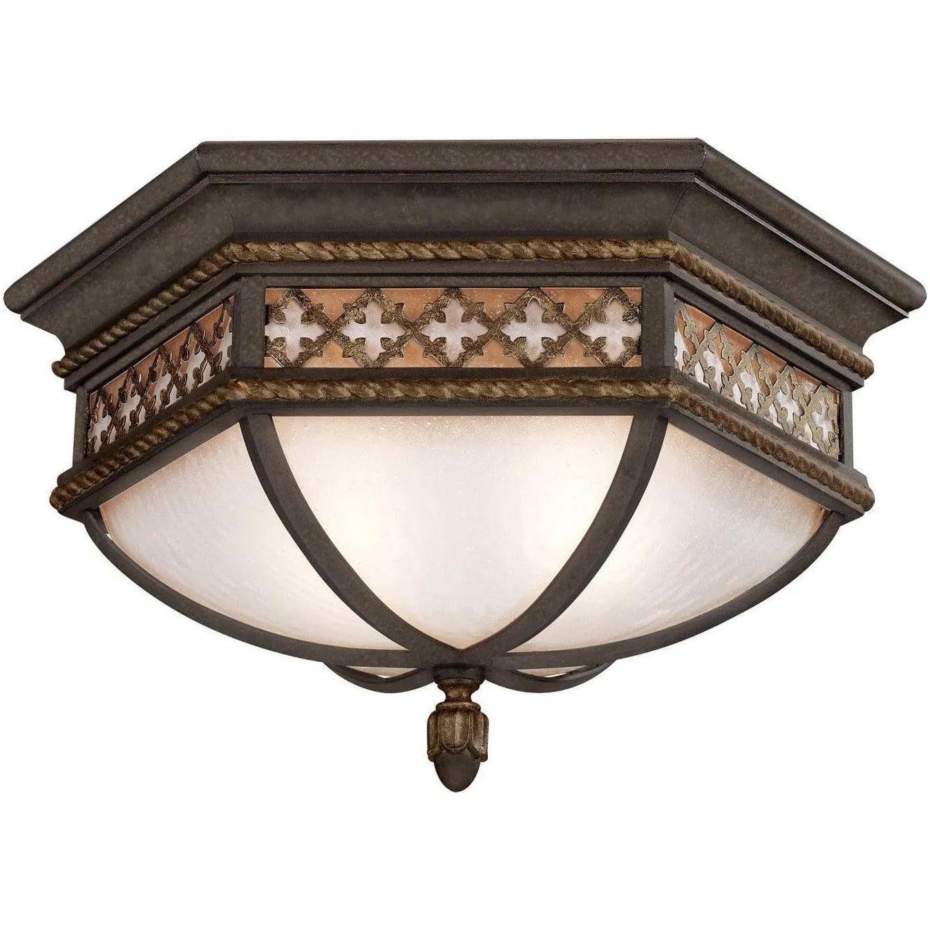 Fine Art Handcrafted Lighting - Chateau Outdoor 21-Inch Two Light Outdoor Flush Mount - 403082ST - Canada Light Shop