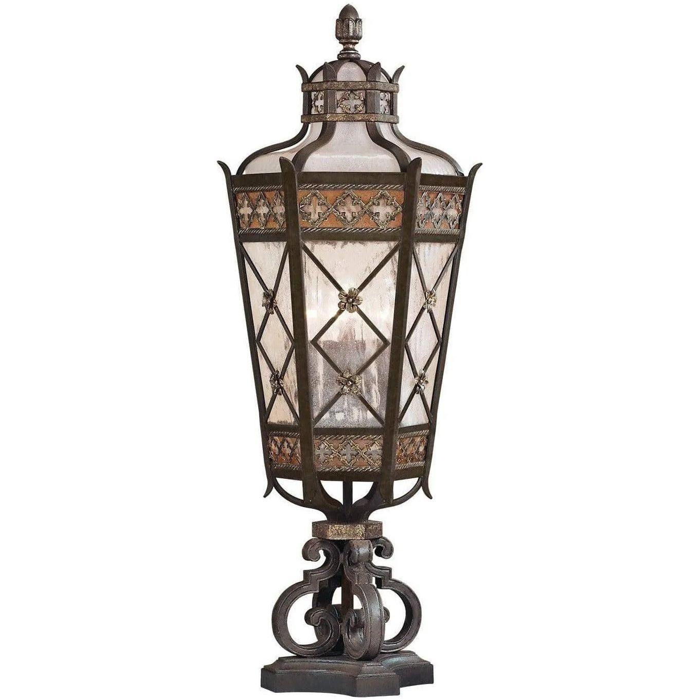 Fine Art Handcrafted Lighting - Chateau Outdoor 35-Inch Five Light Outdoor Pier Mount - 403983ST - Canada Light Shop