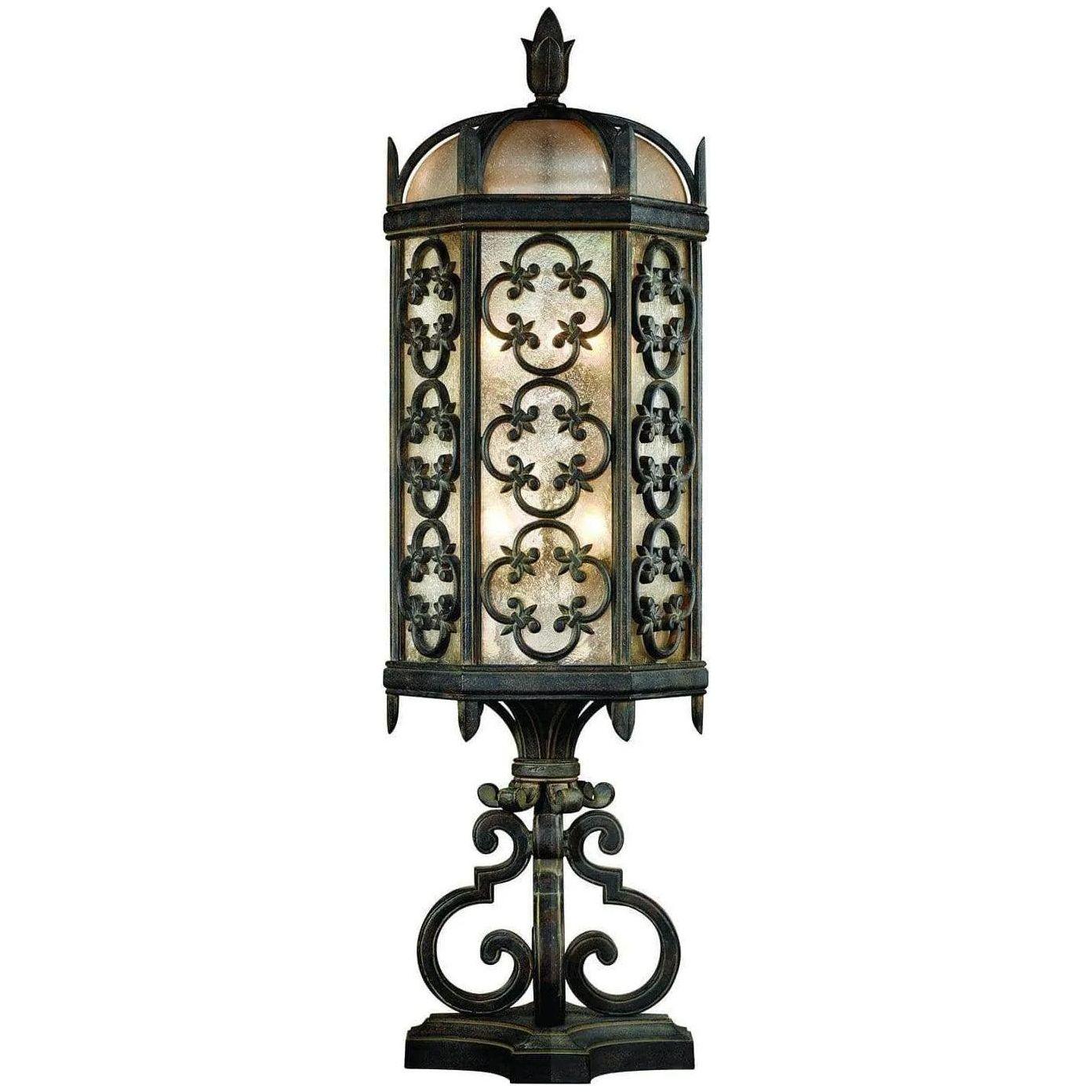 Fine Art Handcrafted Lighting - Costa del Sol 33-Inch Three Light Outdoor Pier Mount - 324980ST - Canada Light Shop