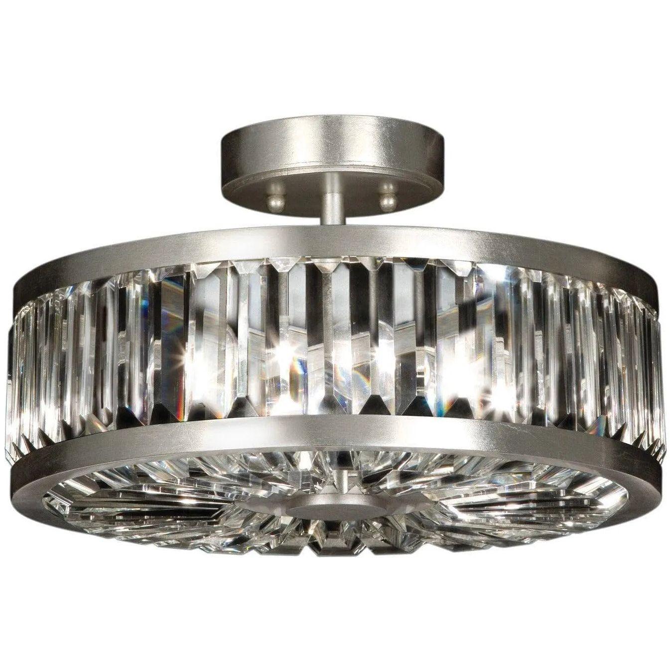 Fine Art Handcrafted Lighting - Crystal Enchantment 16-Inch Three Light Semi-Flush Mount - 815740ST - Canada Light Shop