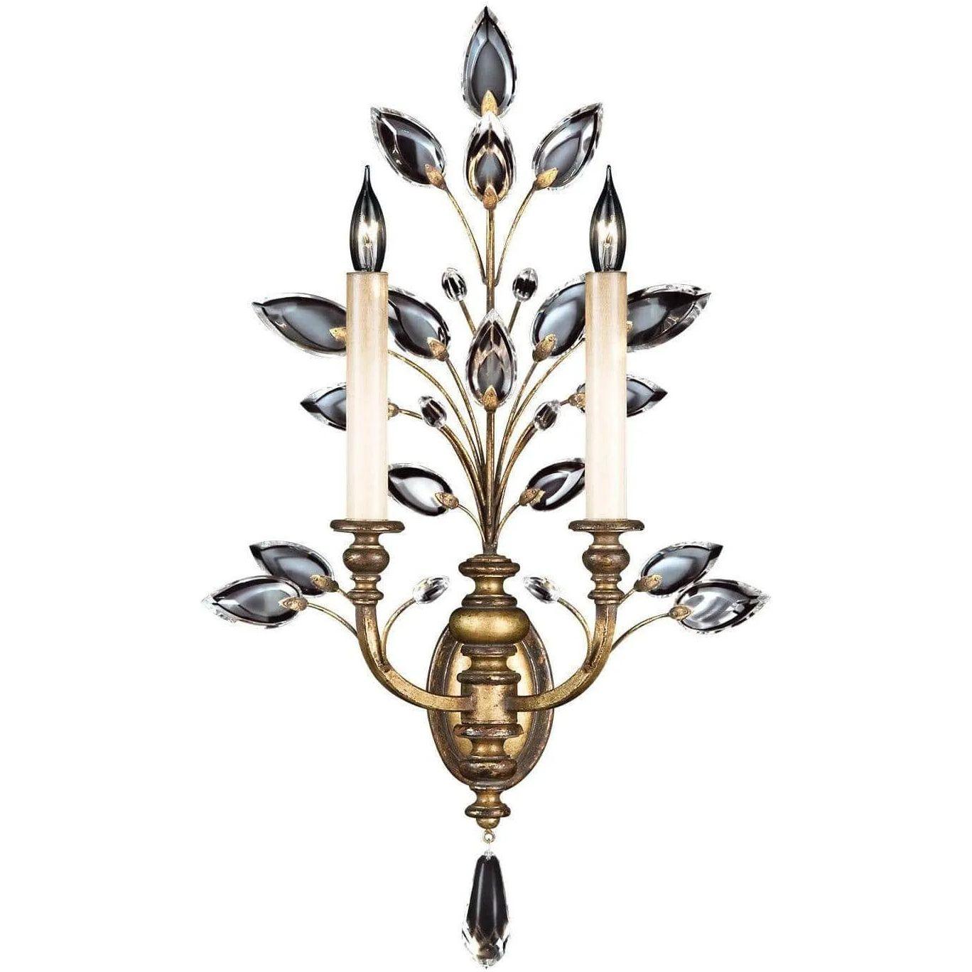 Fine Art Handcrafted Lighting - Crystal Laurel 28-Inch Two Light Wall Sconce - 773150ST - Canada Light Shop