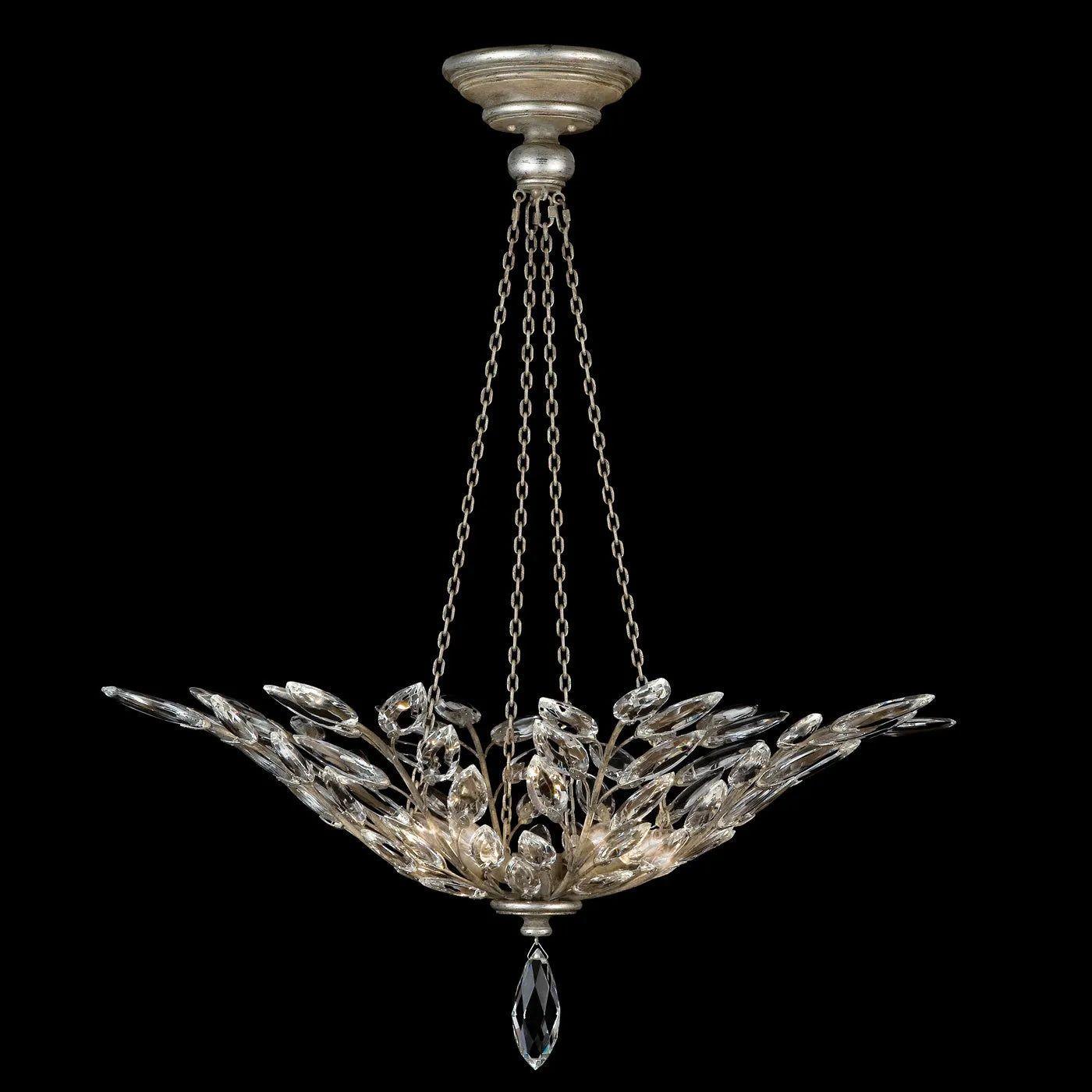 Fine Art Handcrafted Lighting - Crystal Laurel 35-Inch Four Light Pendant - 753640-SF3 - Canada Light Shop