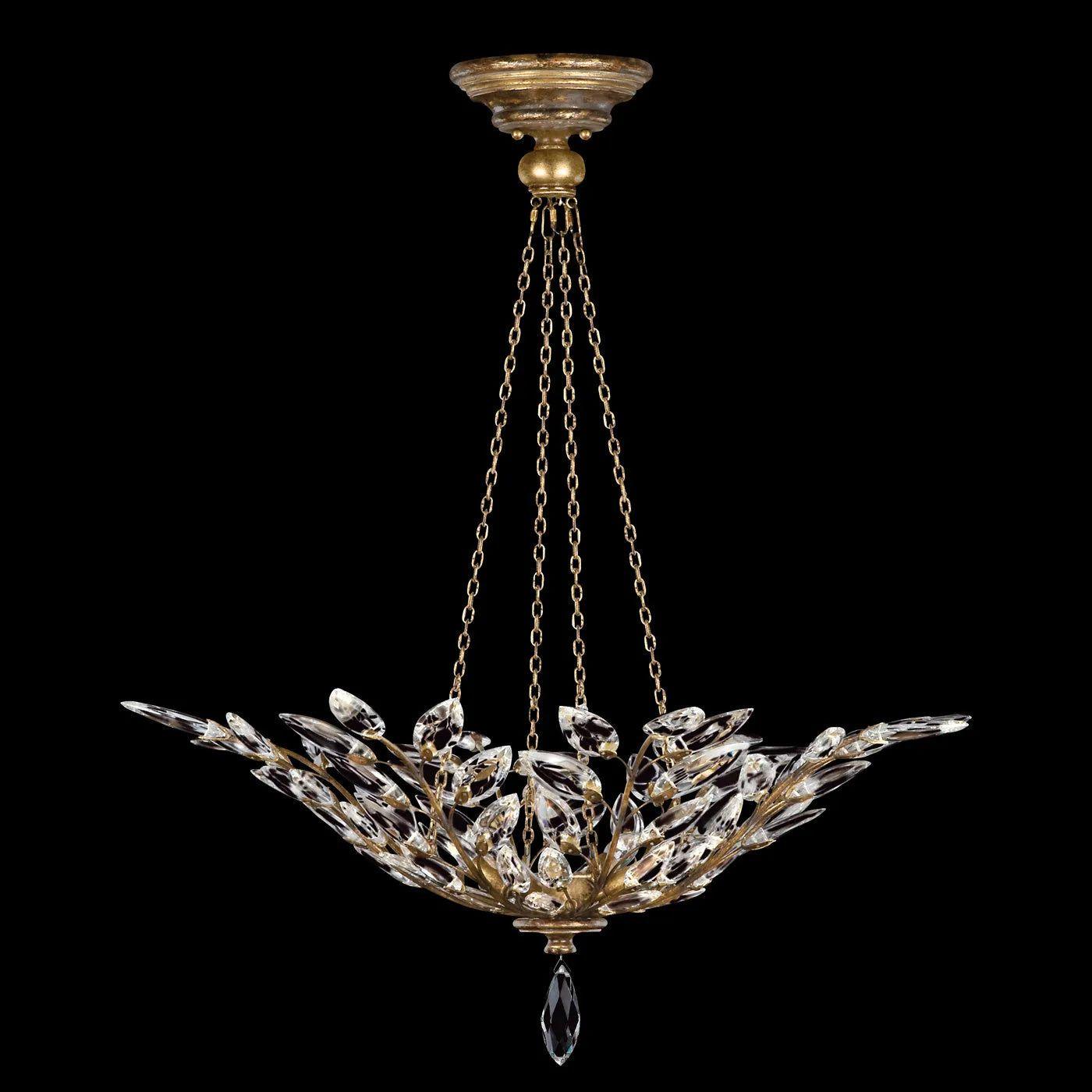 Fine Art Handcrafted Lighting - Crystal Laurel 35-Inch Four Light Pendant - 753640-SF3 - Canada Light Shop