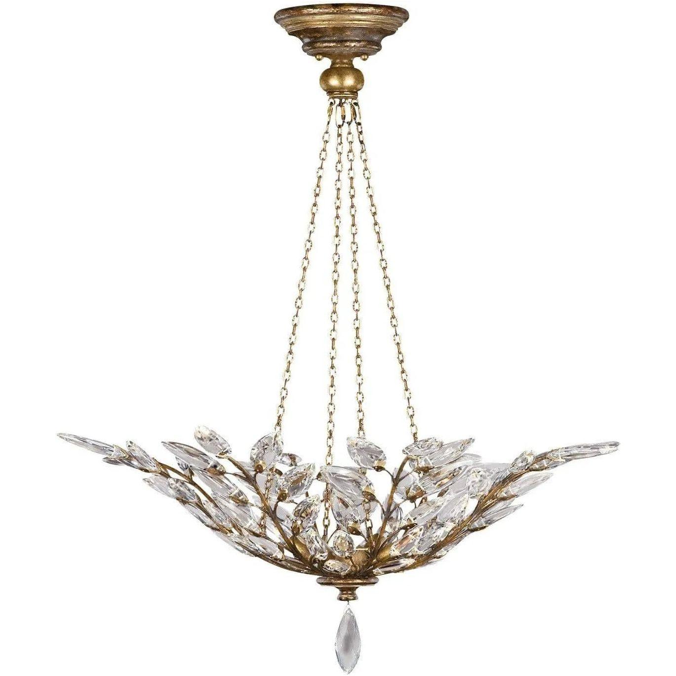 Fine Art Handcrafted Lighting - Crystal Laurel 35-Inch Four Light Pendant - 776340ST - Canada Light Shop