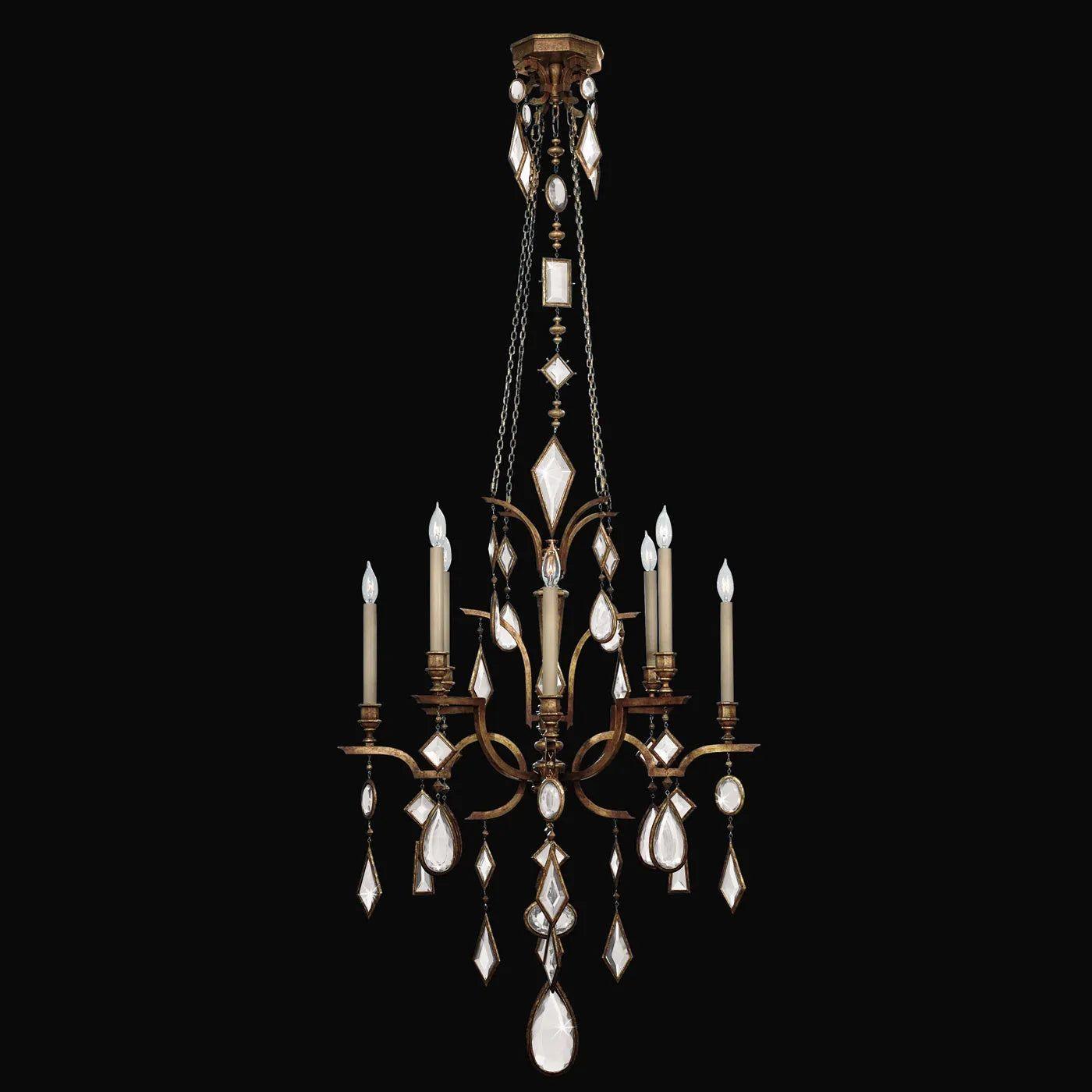 Fine Art Handcrafted Lighting - Encased Gems 31-Inch Eight Light Chandelier - 708640-1ST - Canada Light Shop