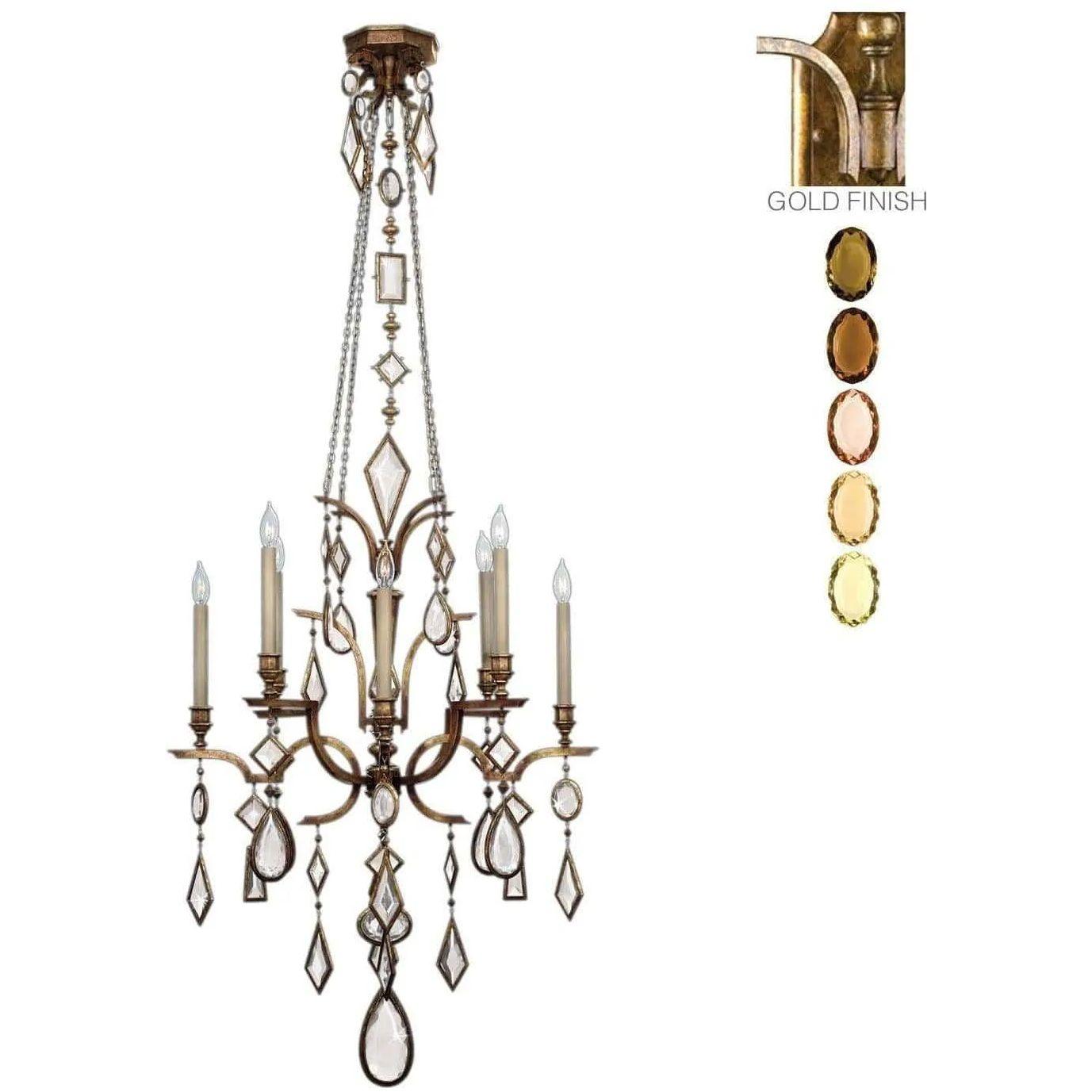 Fine Art Handcrafted Lighting - Encased Gems 31-Inch Eight Light Chandelier - 725640-1ST - Canada Light Shop