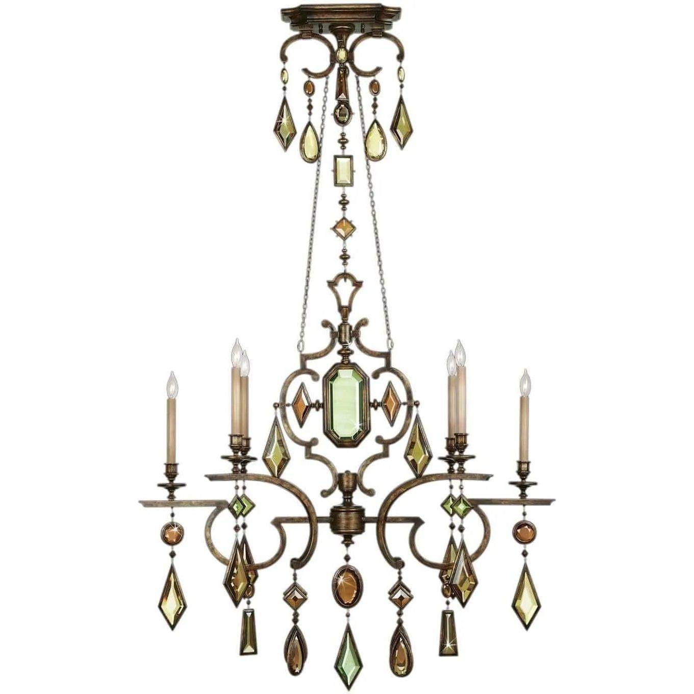 Fine Art Handcrafted Lighting - Encased Gems 50-Inch Six Light Chandelier - 708940-1ST - Canada Light Shop
