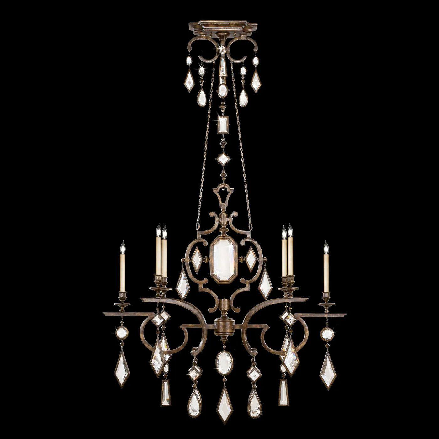 Fine Art Handcrafted Lighting - Encased Gems 50-Inch Six Light Chandelier - 708940-1ST - Canada Light Shop