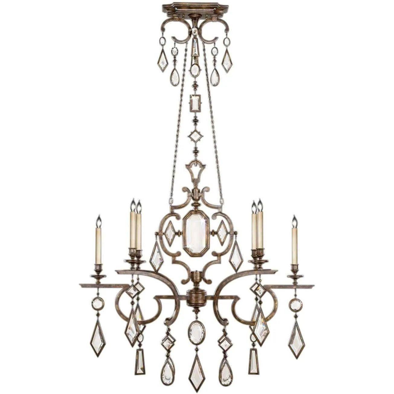 Fine Art Handcrafted Lighting - Encased Gems 50-Inch Six Light Chandelier - 708940-3ST - Canada Light Shop