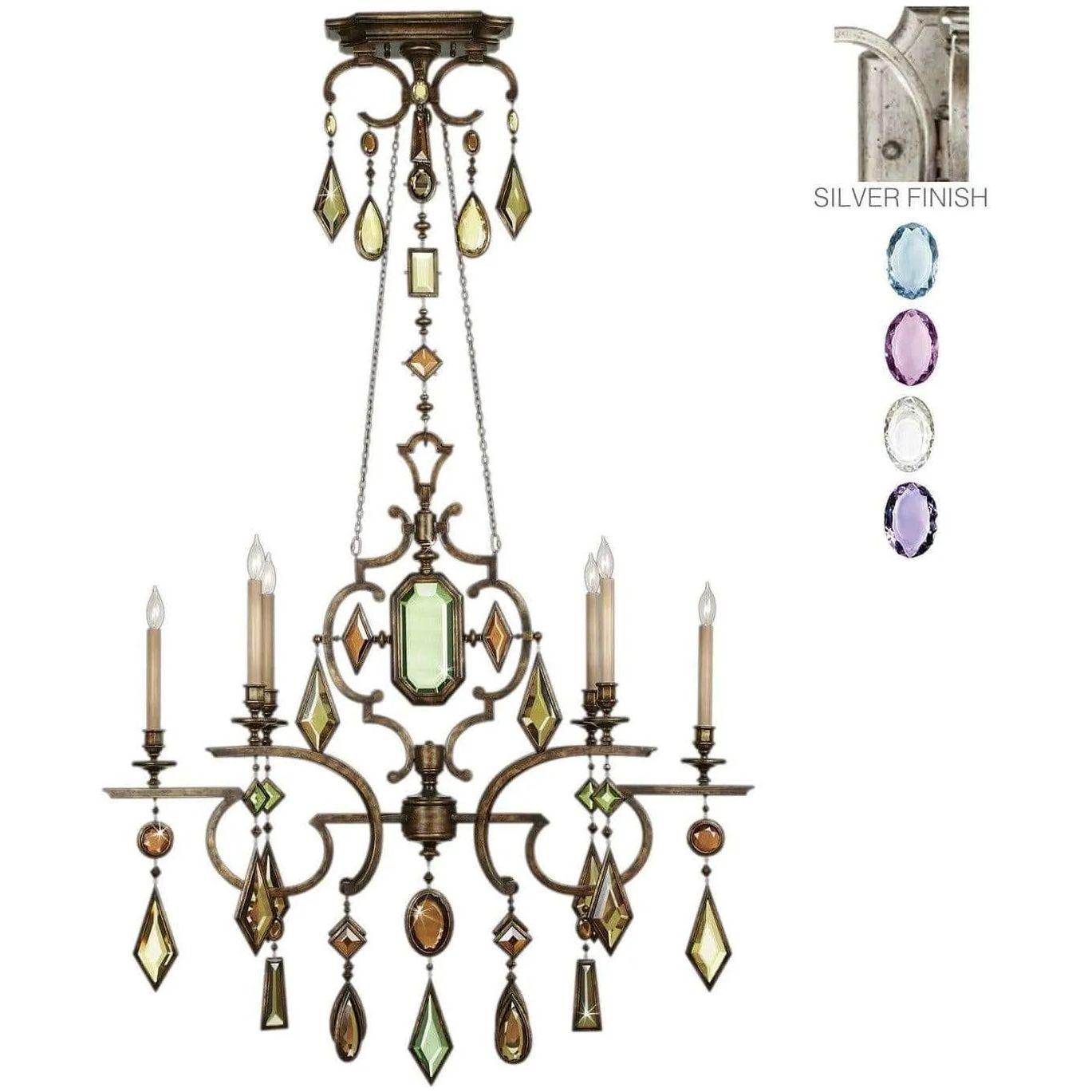 Fine Art Handcrafted Lighting - Encased Gems 50-Inch Six Light Chandelier - 725940-1ST - Canada Light Shop