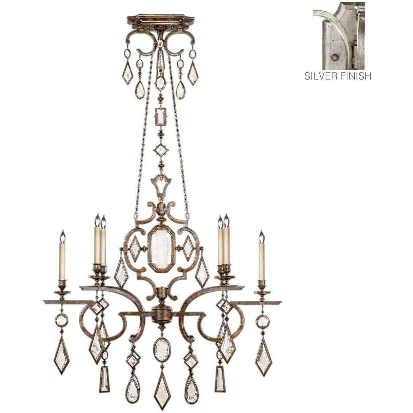 Fine Art Handcrafted Lighting - Encased Gems 50-Inch Six Light Chandelier - 725940-3ST - Canada Light Shop