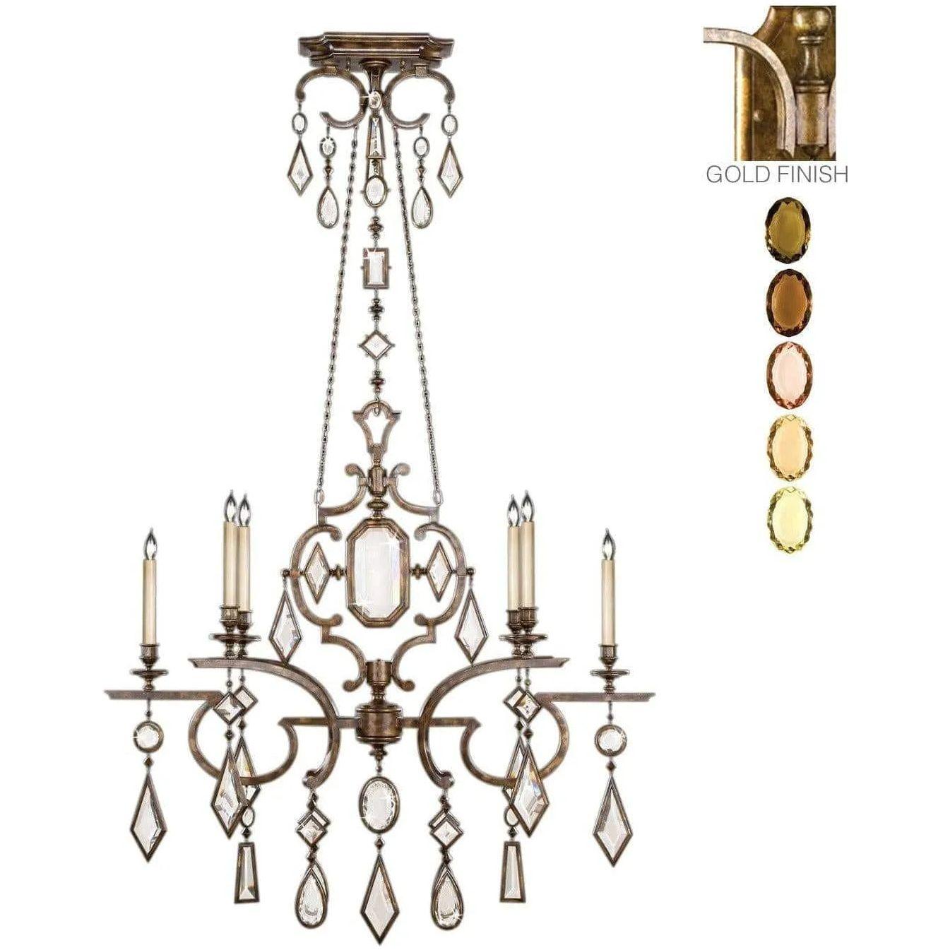 Fine Art Handcrafted Lighting - Encased Gems 50-Inch Six Light Chandelier - 726040-1ST - Canada Light Shop