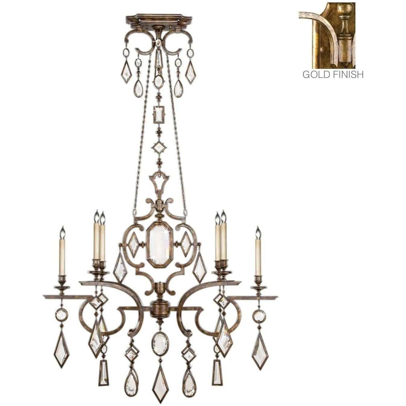 Fine Art Handcrafted Lighting - Encased Gems 50-Inch Six Light Chandelier - 726040-3ST - Canada Light Shop