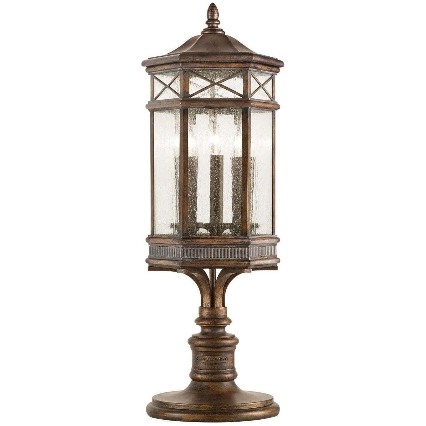 Fine Art Handcrafted Lighting - Holland Park 32-Inch Three Light Outdoor Pier/Post Mount - 836980ST - Canada Light Shop