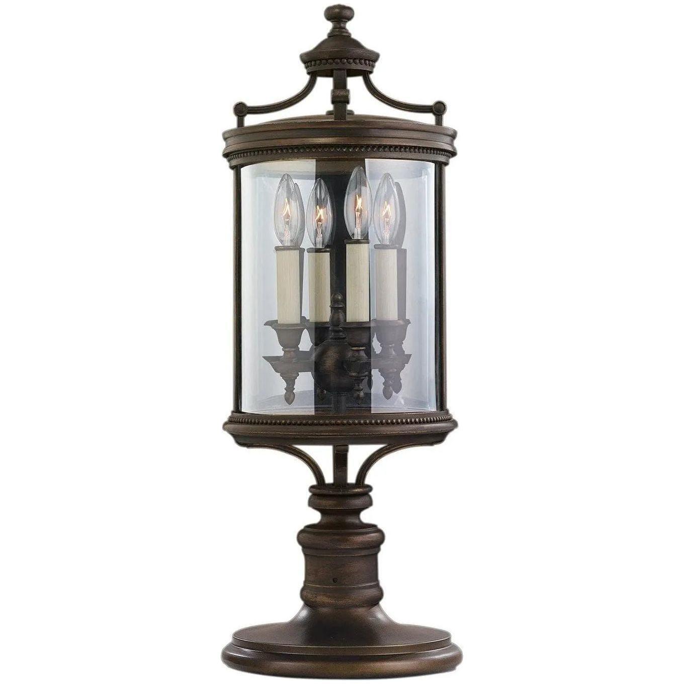 Fine Art Handcrafted Lighting - Louvre 28-Inch Four Light Outdoor Pier/Post Mount - 559483ST - Canada Light Shop