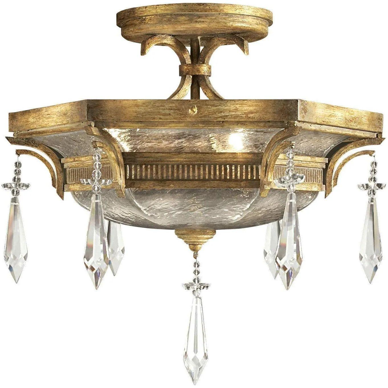Fine Art Handcrafted Lighting - Monte Carlo 21-Inch Three Light Semi-Flush Mount - 569840ST - Canada Light Shop