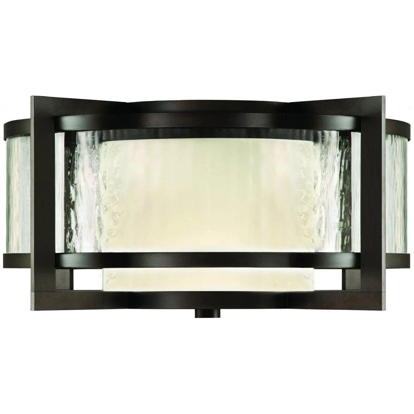 Fine Art Handcrafted Lighting - Singapore Moderne Outdoor 20-Inch Two Light Outdoor Flush Mount - 817982ST - Canada Light Shop