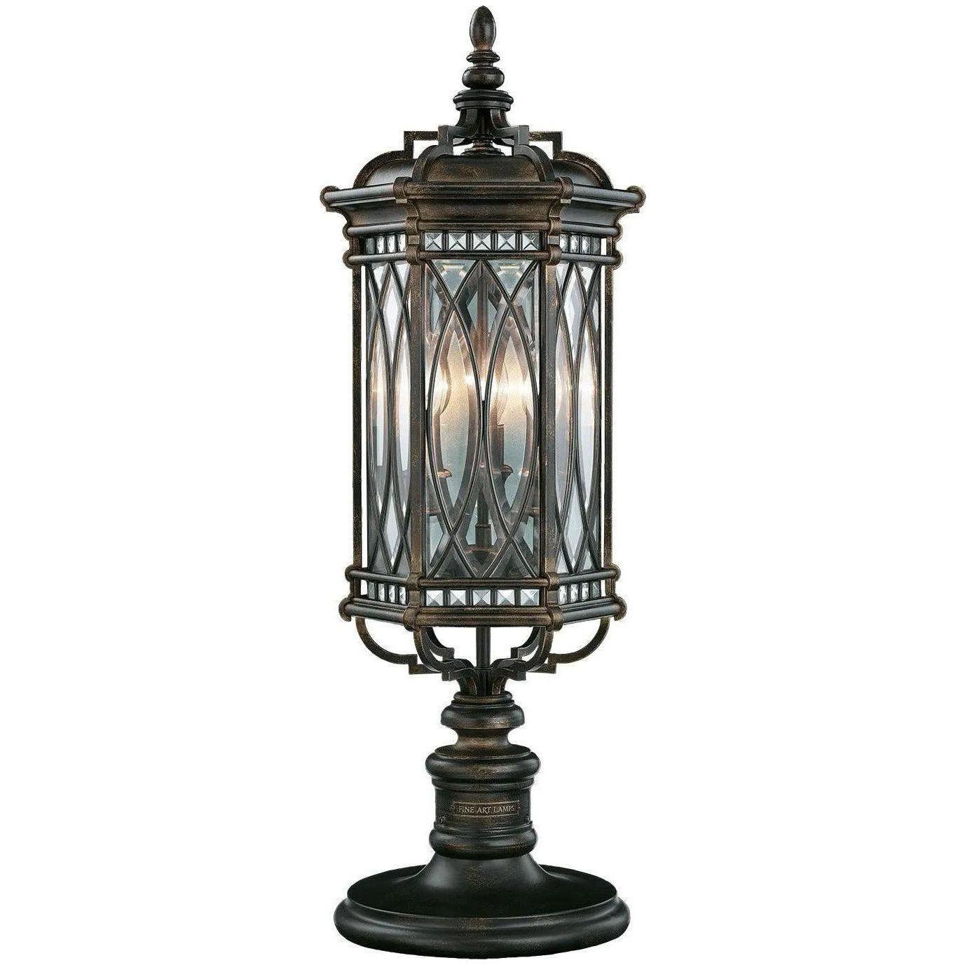 Fine Art Handcrafted Lighting - Warwickshire 32-Inch Three Light Outdoor Pier/Post Mount - 611283ST - Canada Light Shop