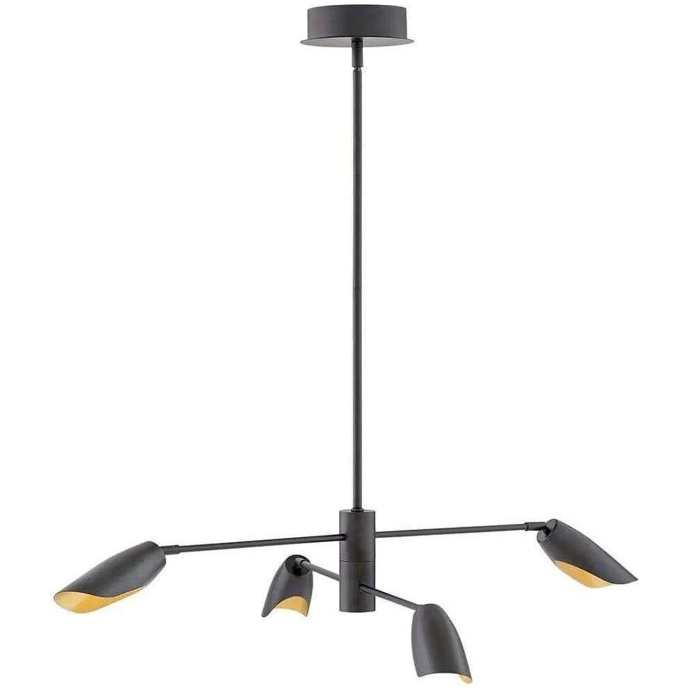 Fredrick Ramond - Bowery 39-Inch Four Light Chandelier - FR35804BLK - Canada Light Shop