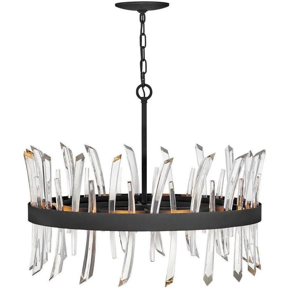 Fredrick Ramond - Revel 28-Inch Eight Light Chandelier - FR30904BLK - Canada Light Shop