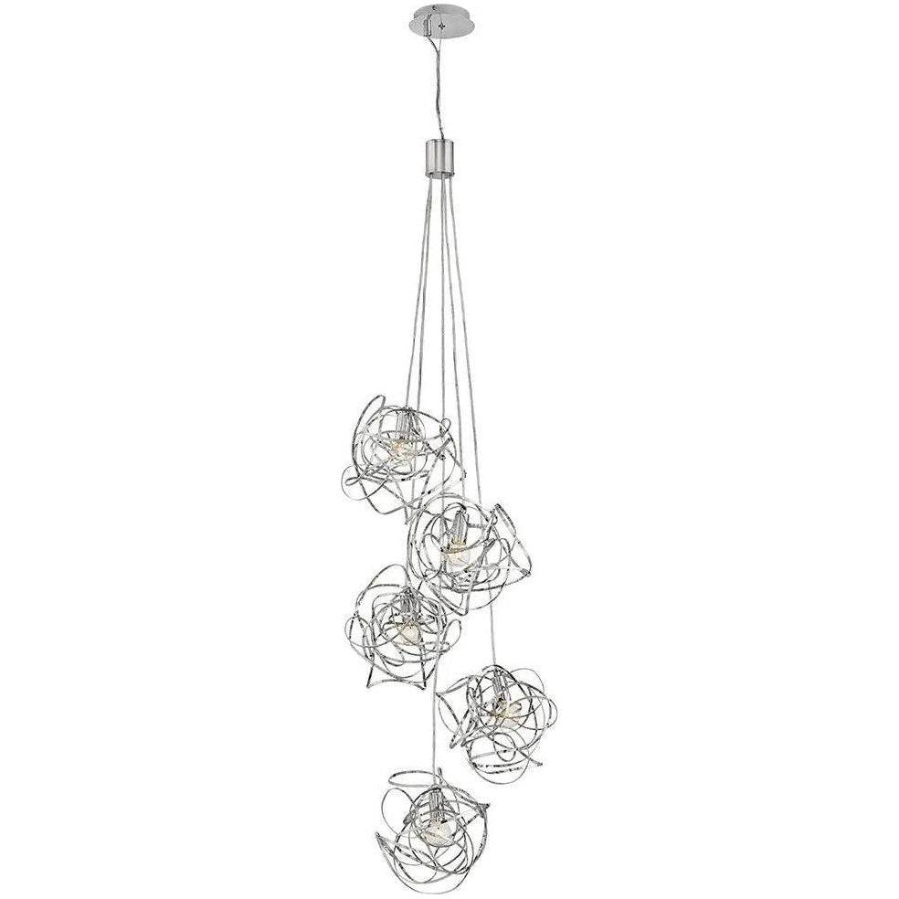 Fredrick Ramond - Rumor 19-Inch Five Light Chandelier - FR32015PNI - Canada Light Shop