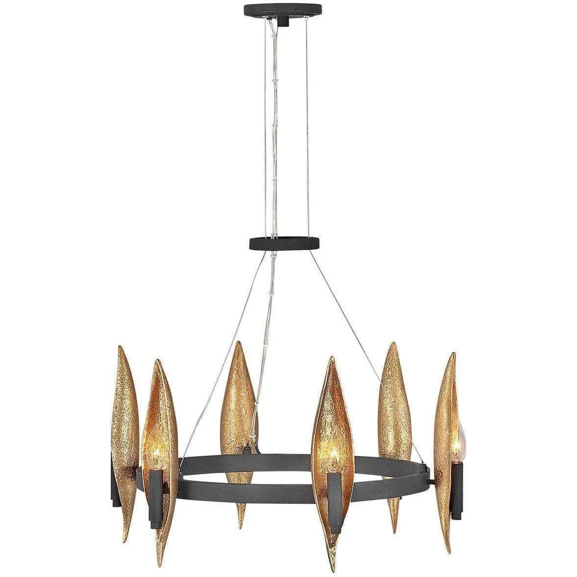 Fredrick Ramond - Willow 24-Inch Six Light Chandelier - FR44006CBK - Canada Light Shop