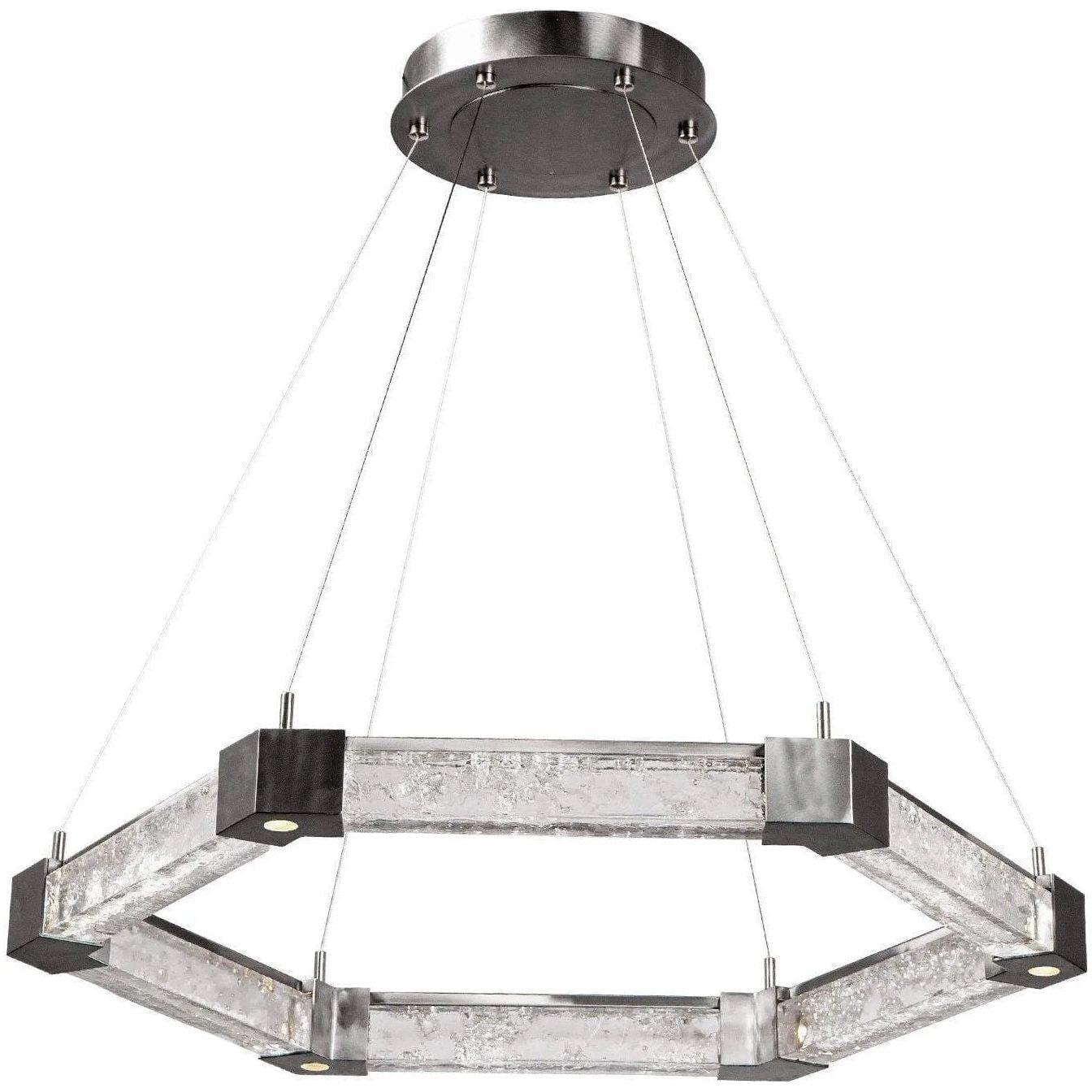 Hammerton Studio - Axis Hexagonal Ring Chandelier, 35-Inch - CHB0060-35-SN-GC-CA1-L1 - Canada Light Shop