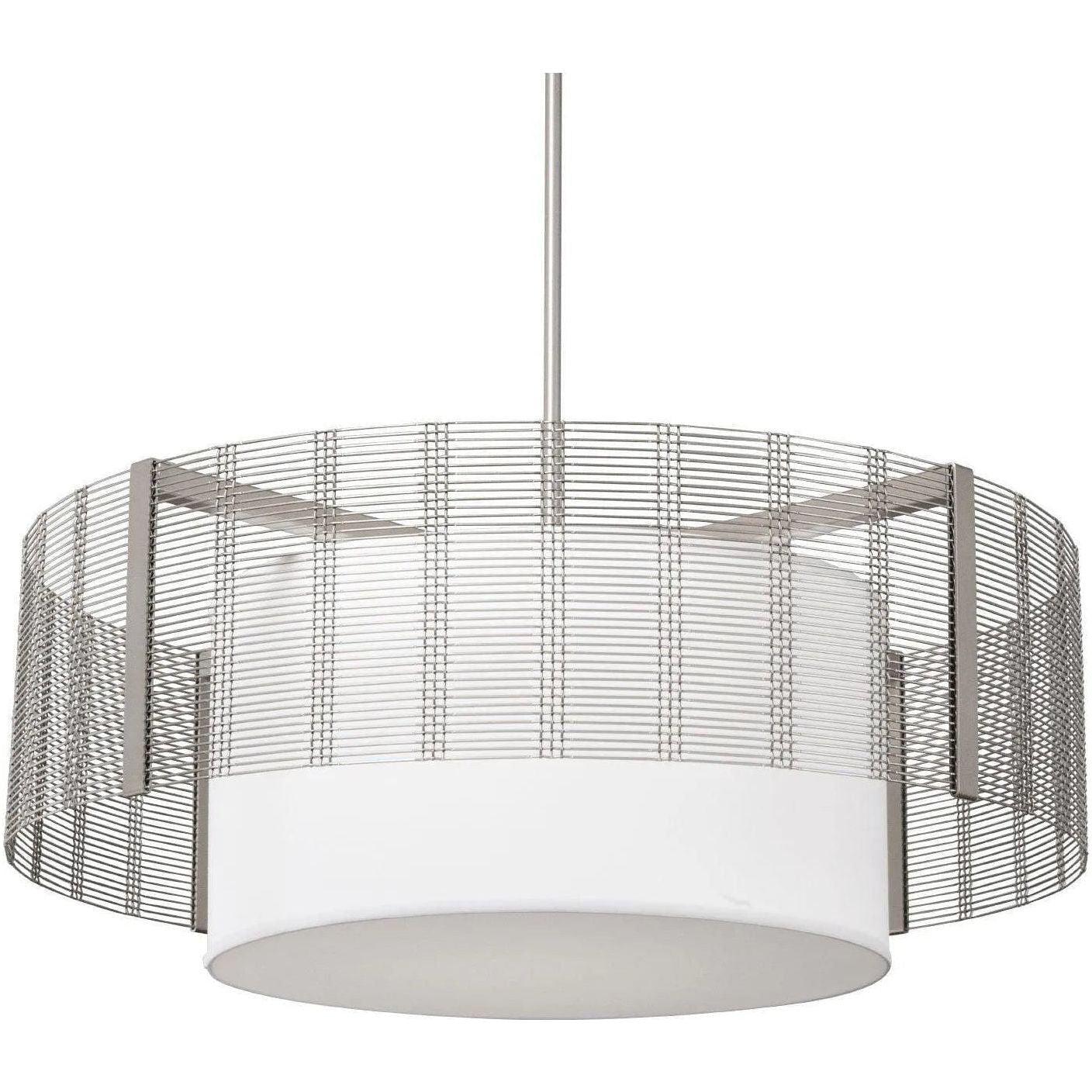 Hammerton Studio - Downtown Mesh Drum with Linen Shade, 38-Inch - CHB0020-38-BS-SH-001-E2 - Canada Light Shop