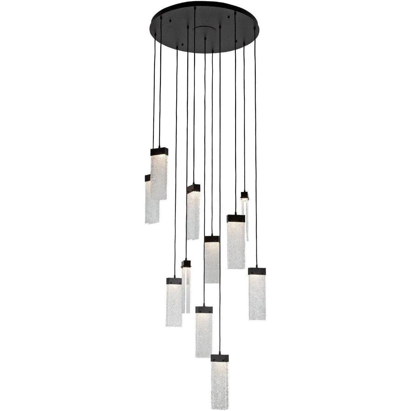 Hammerton Studio - Parallel Glass Round Multi-Port, 11-Light - CHB0042-11-MB-CR-C01-L1 - Canada Light Shop