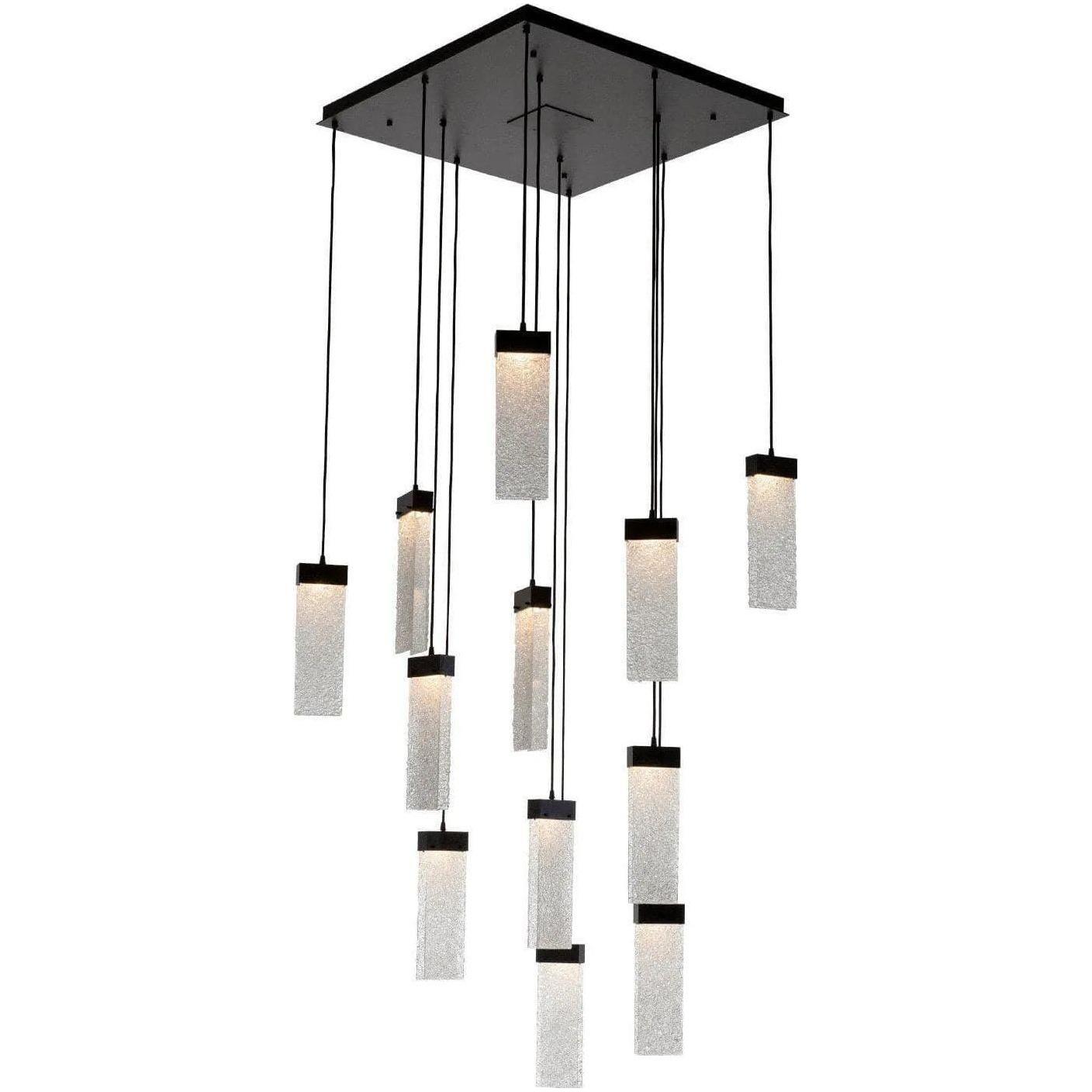 Hammerton Studio - Parallel Glass Square Multi-Port, 12-Light - CHB0042-12-MB-CR-C01-L1 - Canada Light Shop