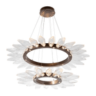 Hammerton Studio - Rock Crystal Radial Ring Two Tier, 56-Inch - CHB0050-2T-RB-CC-CA1-L1 - Canada Light Shop