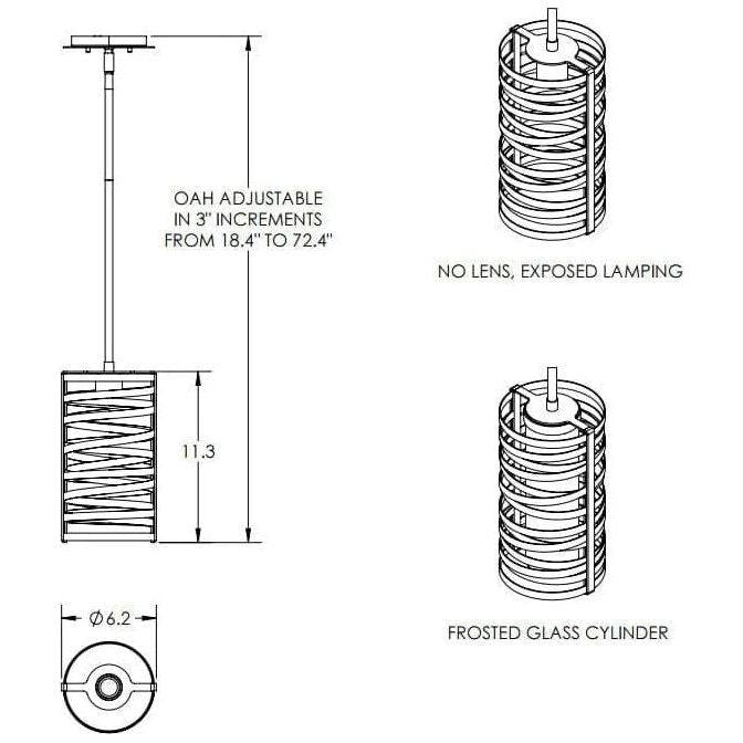 Hammerton Studio - Tempest Pendant Rod Suspended, 11-Inch - LAB0013-11-FB-0-001-E2 - Canada Light Shop