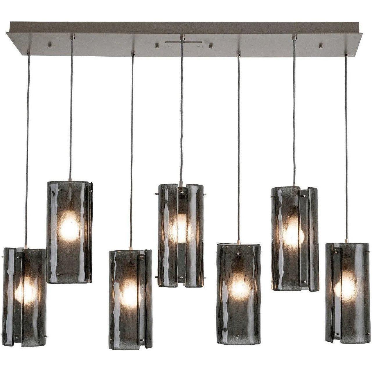 Hammerton Studio - Textured Glass Linear Multi-Port, 7-Light - PLB0044-07-BS-SG-C01-E2 - Canada Light Shop