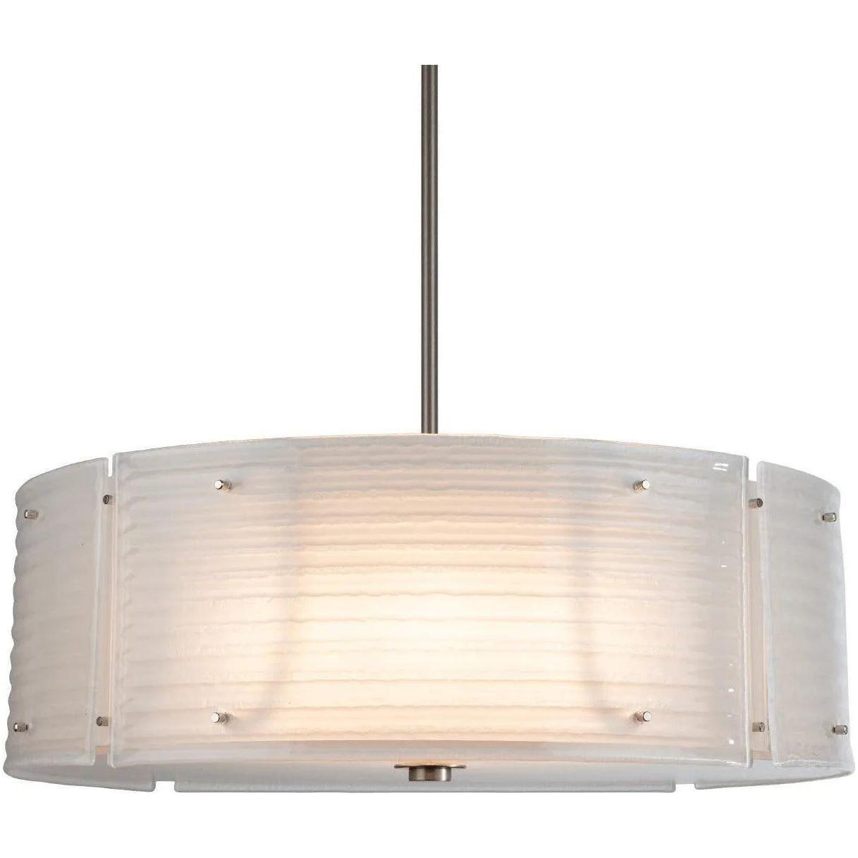 Hammerton Studio - Textured Glass Round Chandelier, 24-Inch - CHB0044-24-BS-FS-001-E2 - Canada Light Shop