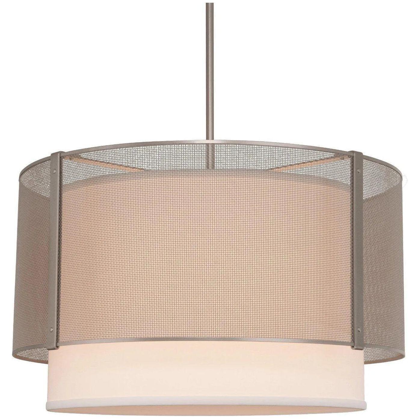 Hammerton Studio - Uptown Mesh Drum with Linen Shade, 24-Inch - CHB0019-24-BS-SH-001-E2 - Canada Light Shop
