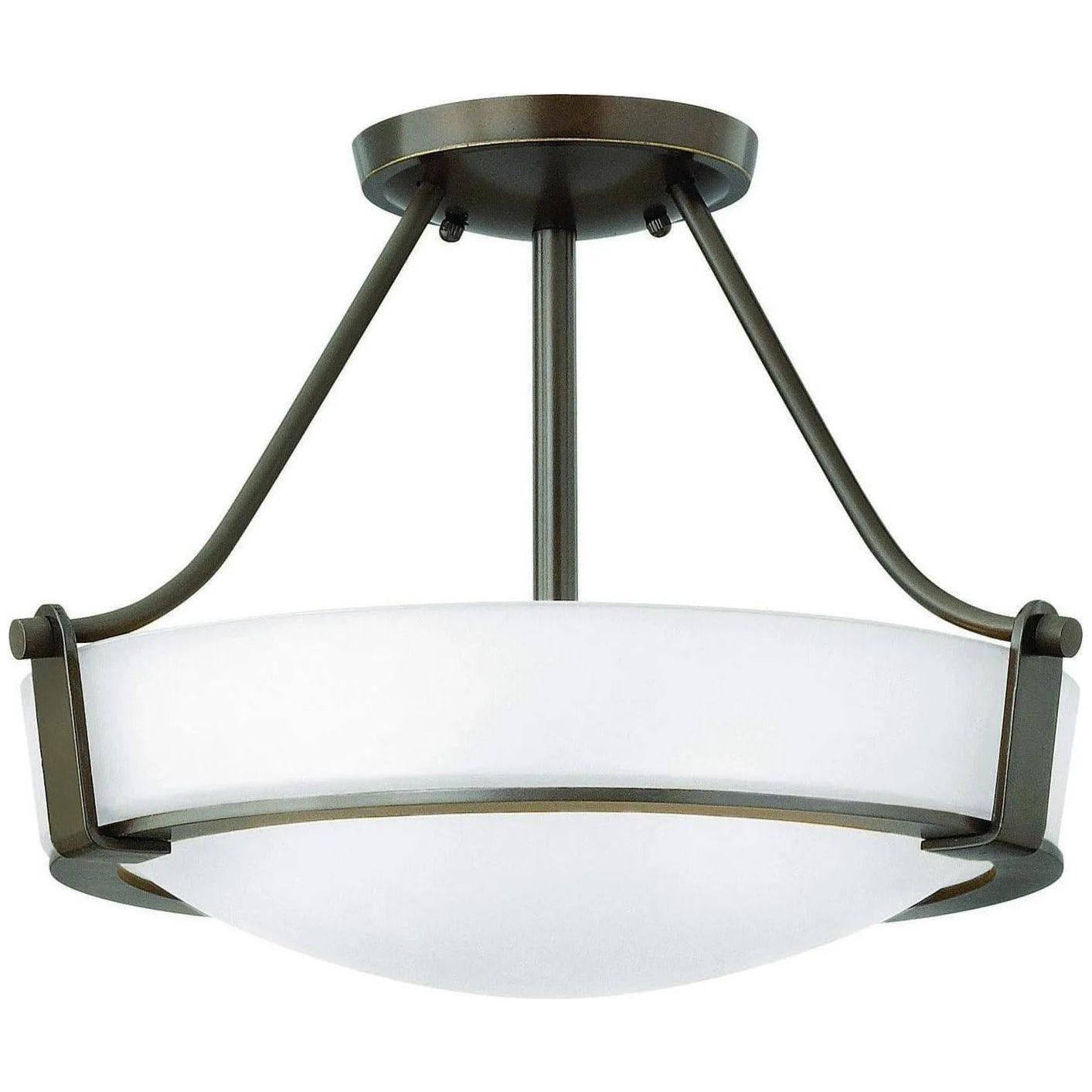 Hinkley Lighting - Hathaway 16-Inch Semi-Flush Mount - 3220OB-WH-LED - Canada Light Shop