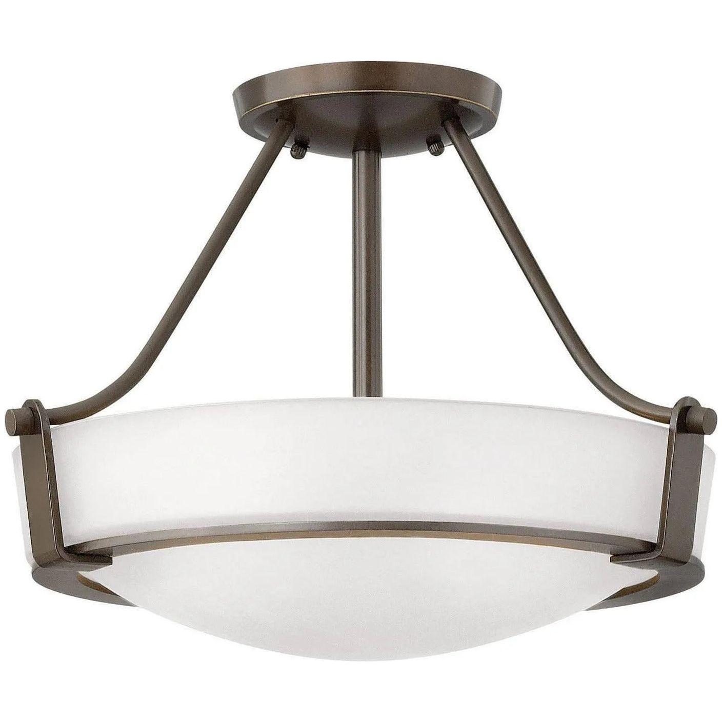 Hinkley Lighting - Hathaway 16-Inch Semi-Flush Mount - 3220OB-WH - Canada Light Shop