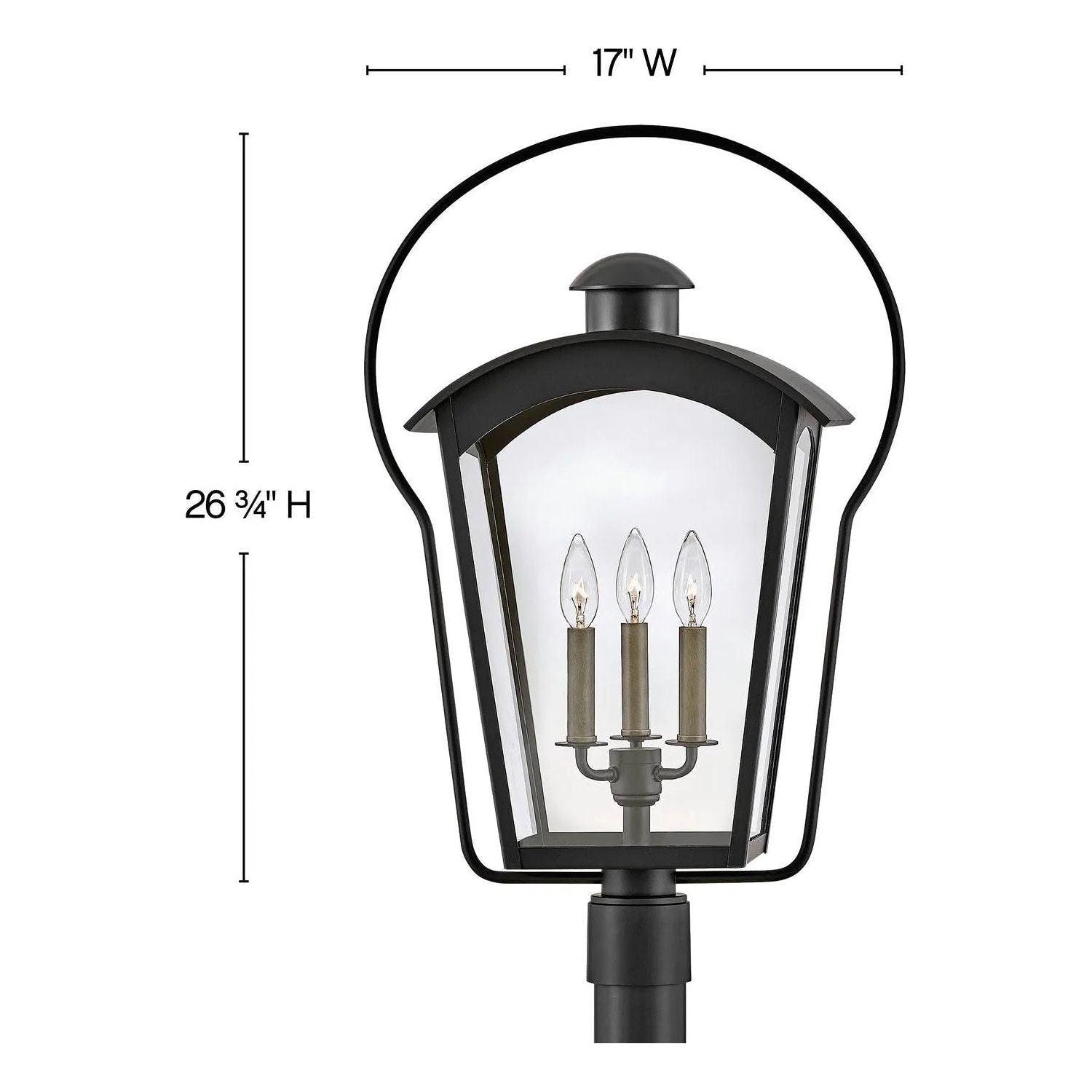 Hinkley Lighting - Yale Post Top or Pier Mount Lantern - 13301BK - Canada Light Shop