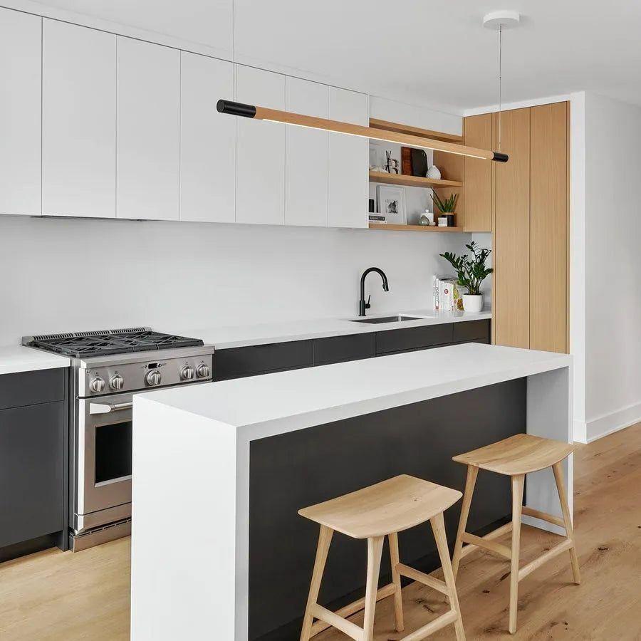 Hollis+Morris - Bennington Linear Pendant - BENN-STD-4FT-OKB-ANT - Canada Light Shop