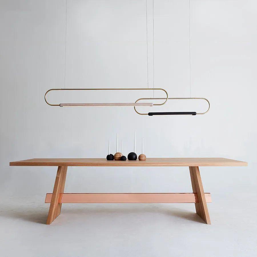 Hollis+Morris - Link Horizontal Pendant - LINK-HORIZ-3FT-OKB-ANT - Canada Light Shop