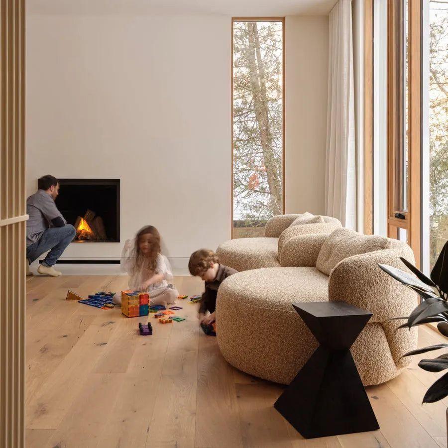 Hollis+Morris - Squaretown Stool - SQUR-OAK-BLK - Canada Light Shop