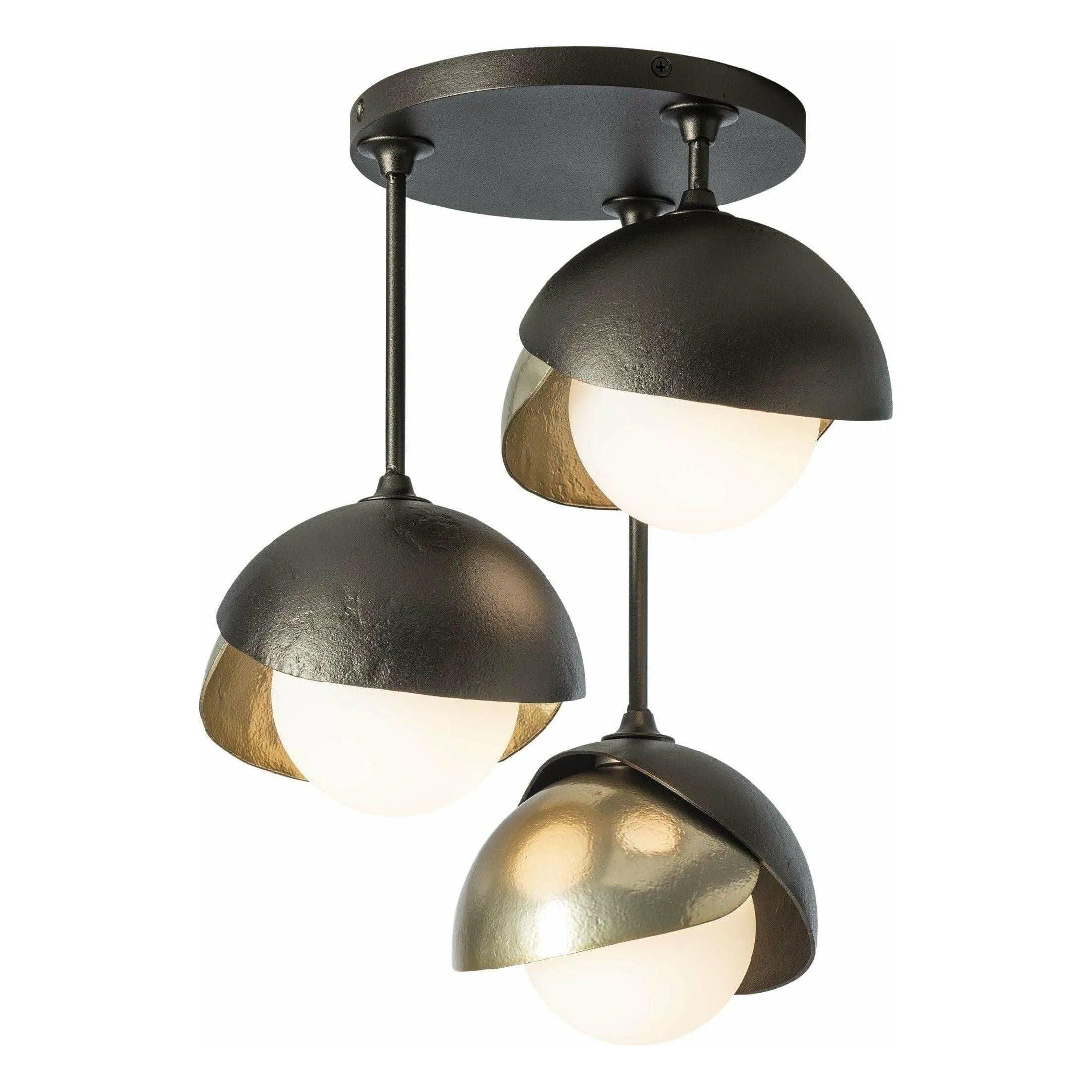Hubbardton Forge - Brooklyn 3-Light Double Shade Semi-Flush - 121374-SKT-14-86-GG0711 - Canada Light Shop