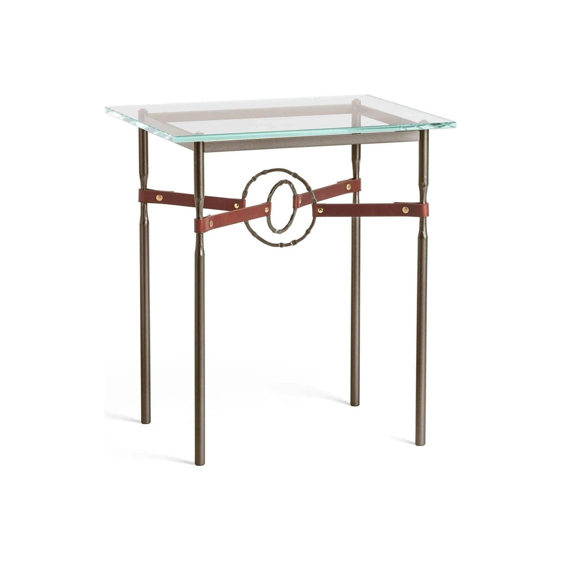 Hubbardton Forge - Equus Brown Leather Side Table - 750116-05-05-LB-VA0717 - Canada Light Shop