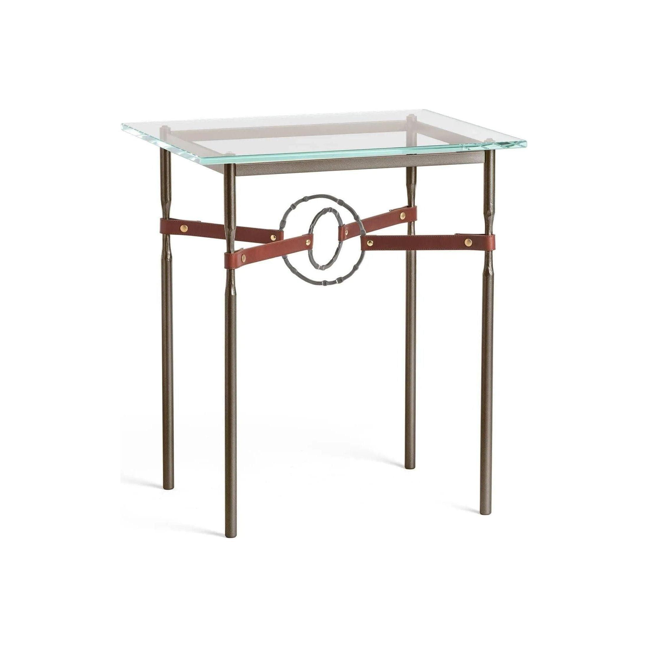 Hubbardton Forge - Equus Brown Leather Side Table - 750116-05-07-LB-VA0717 - Canada Light Shop