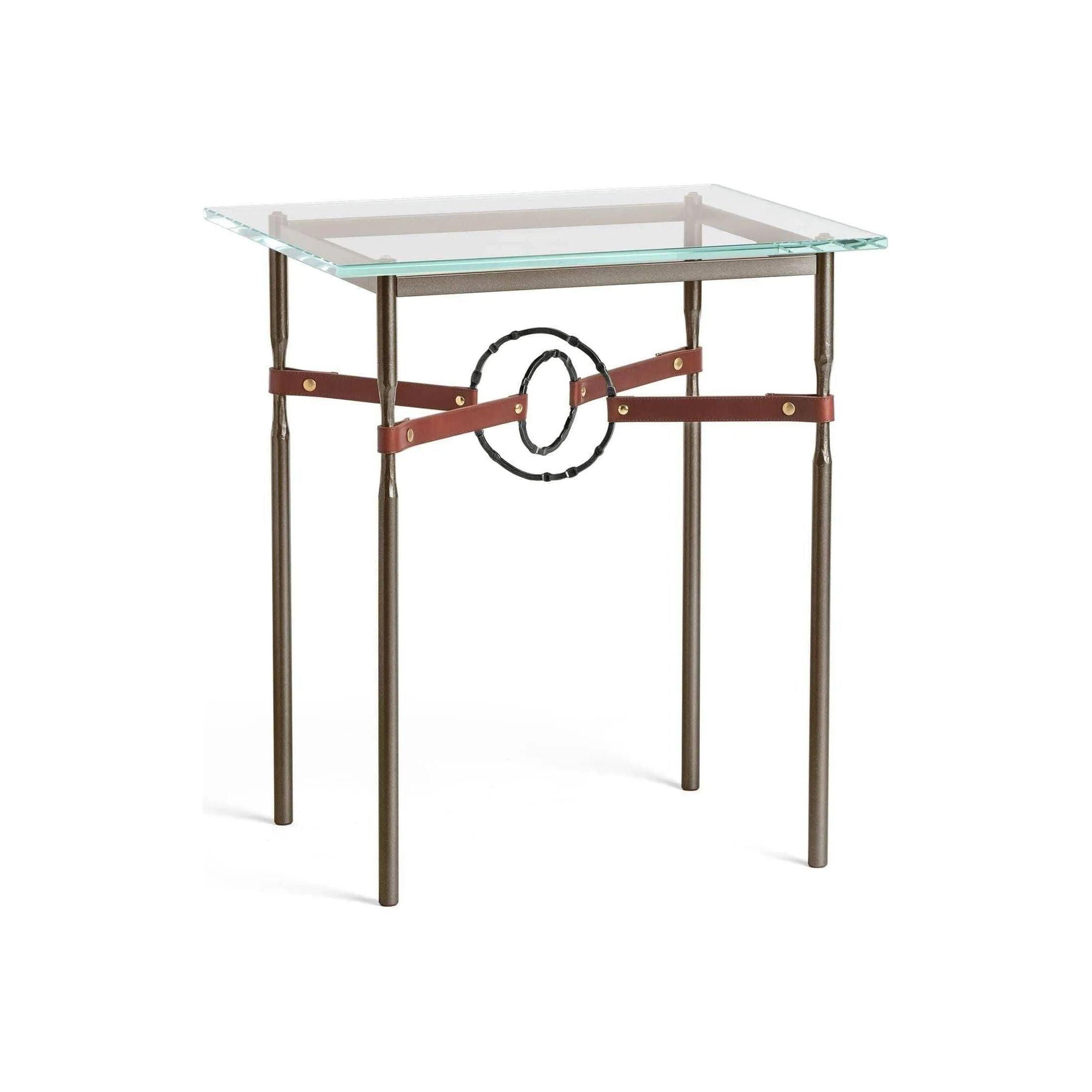 Hubbardton Forge - Equus Brown Leather Side Table - 750116-05-10-LB-VA0717 - Canada Light Shop